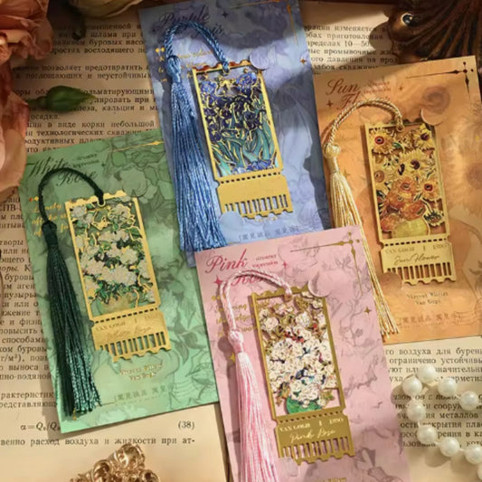 Impression Series Metal Art Bookmarks — Floral Oil Painting