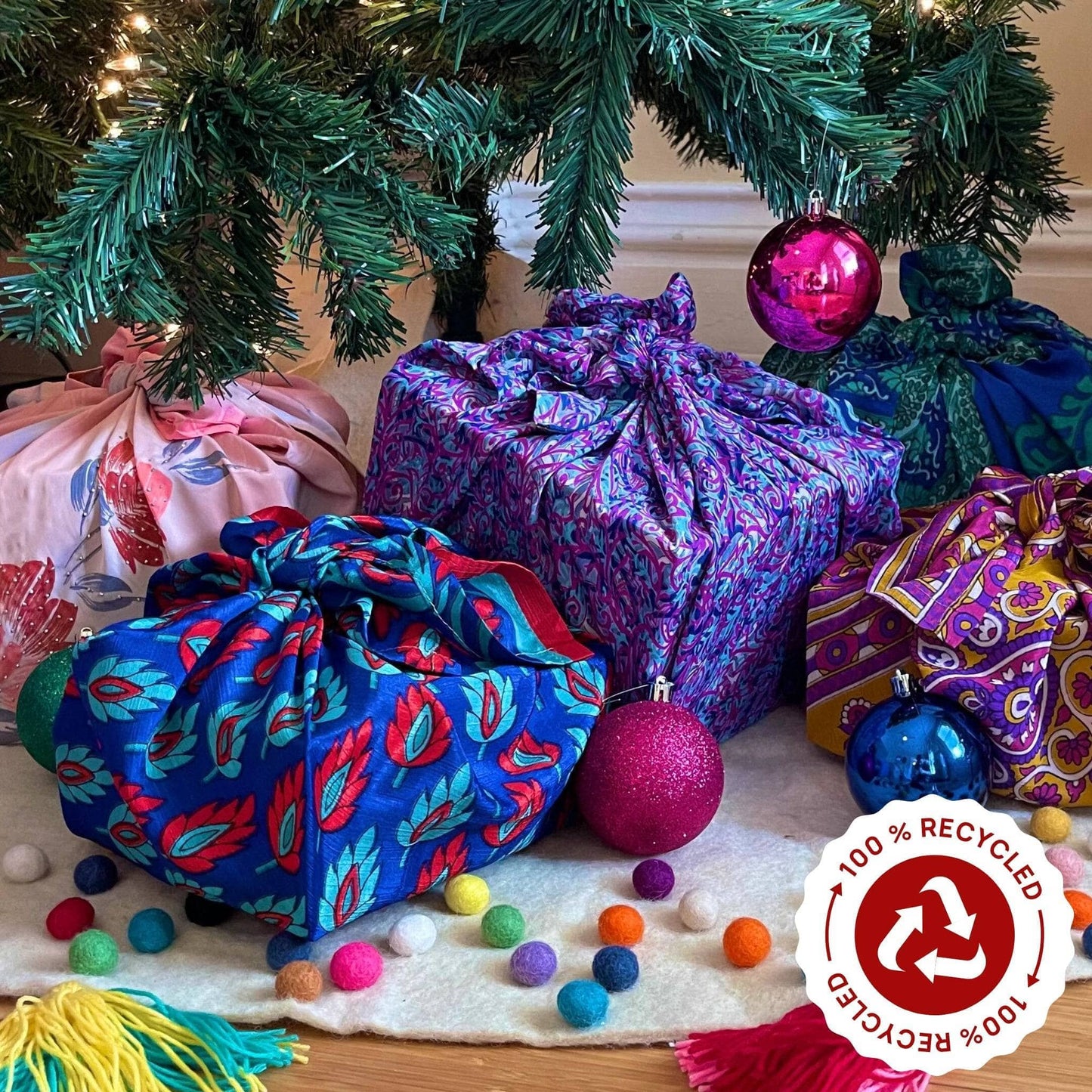 EcoFriendly Reusable Gift Wrap- 5 pack