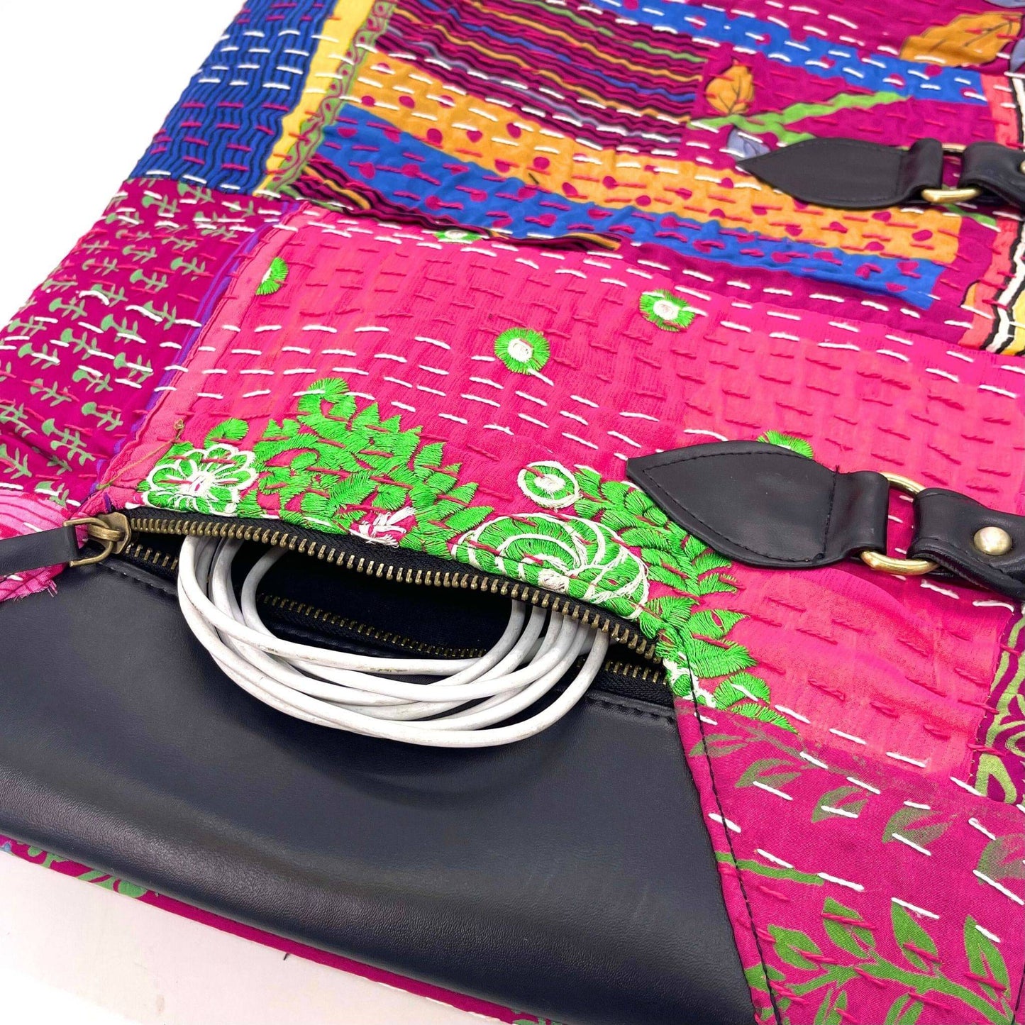 Kantha Patchwork Laptop Bag - Darn Good Yarn