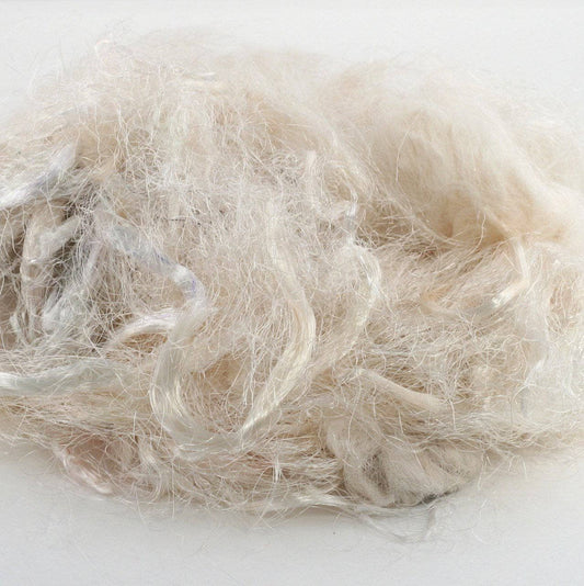 White banana fiber on a white background