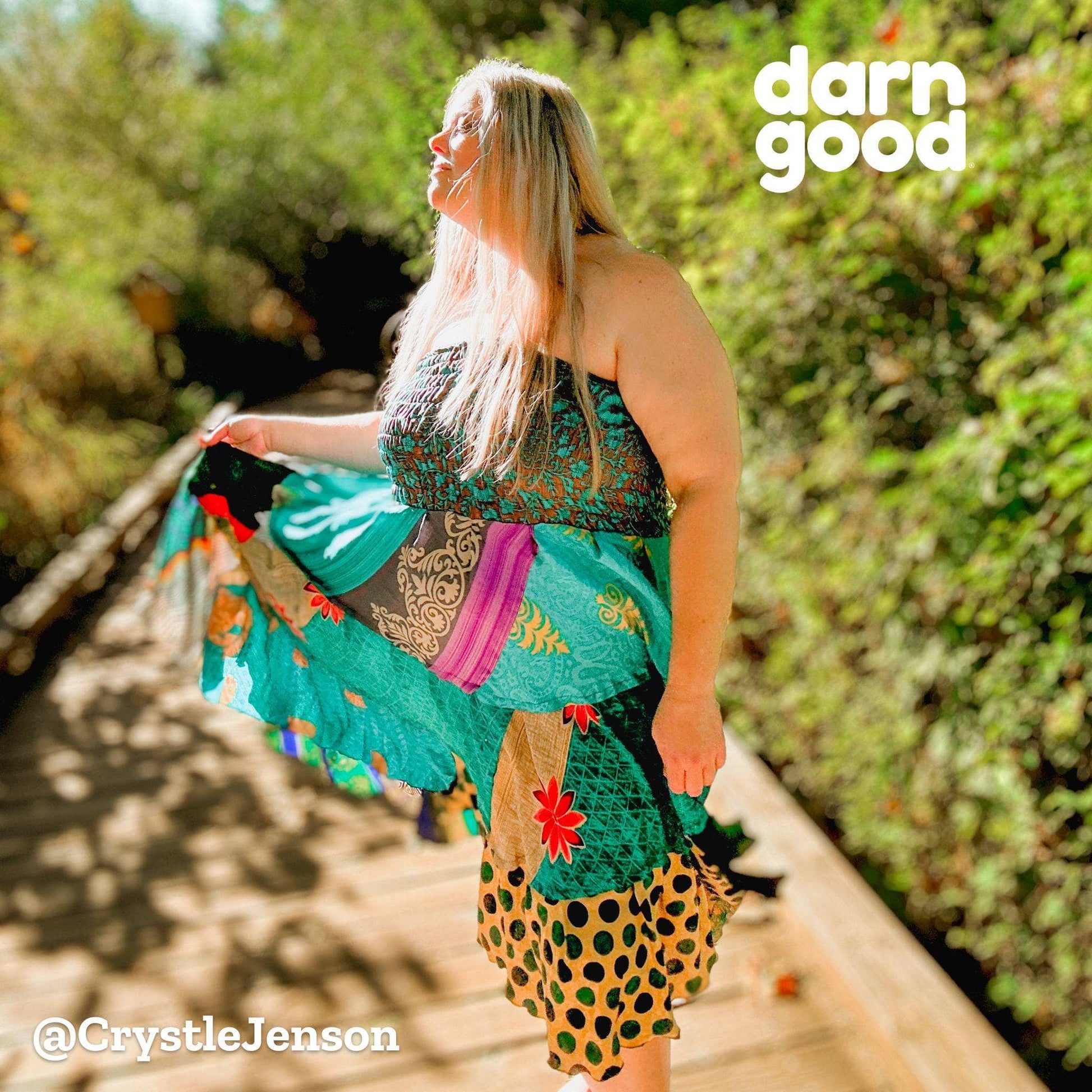 woman wearing sedona dress outside