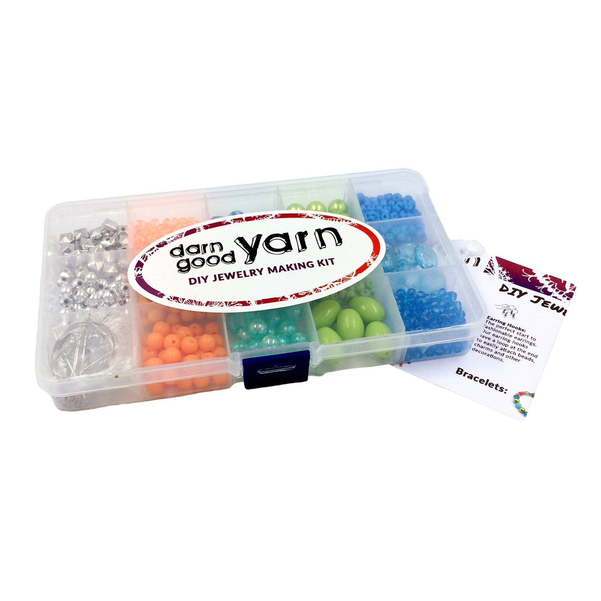 Jewelry Making Kit box with a jelwery making manual next to it in a white background
