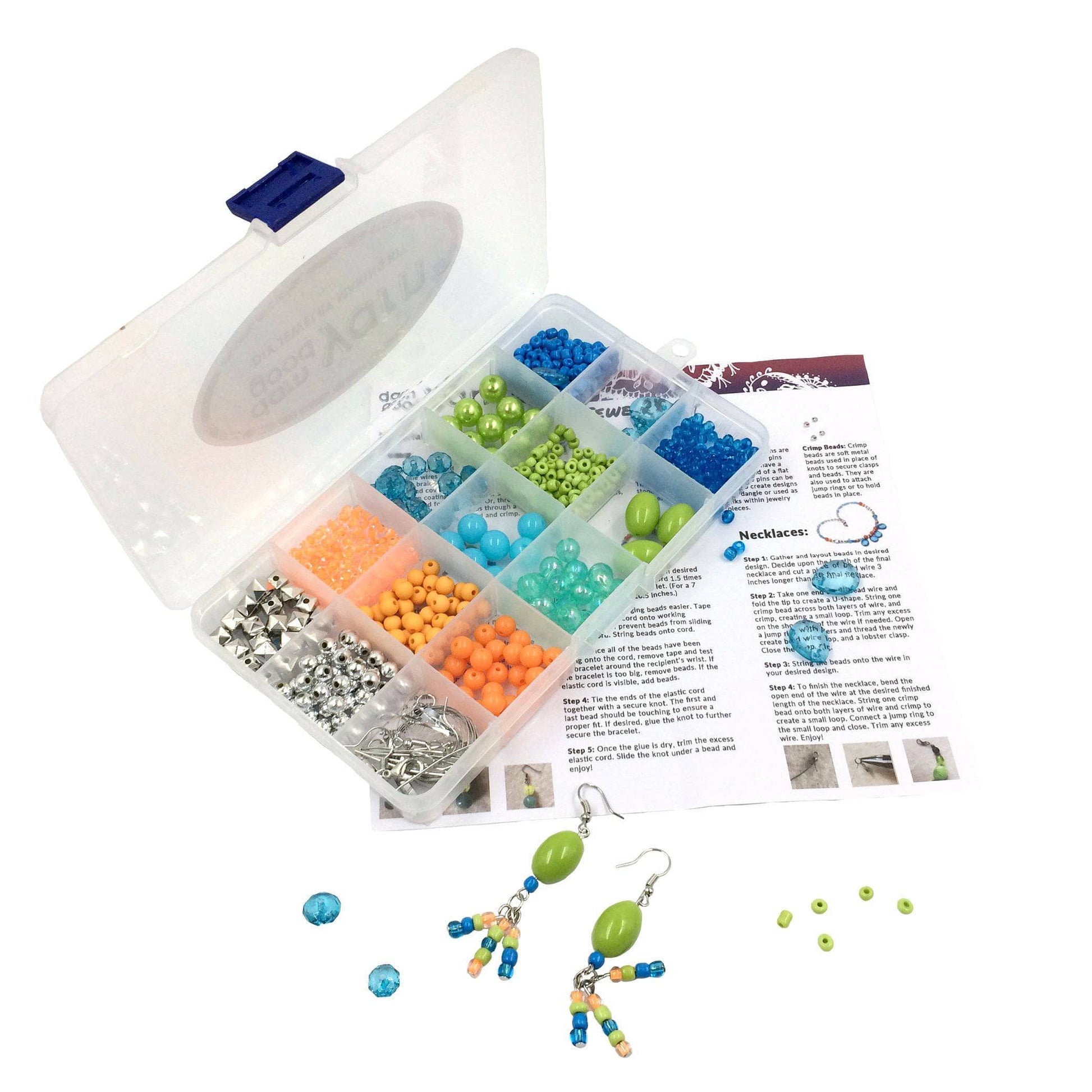 Jewelry Making Kit box with a jelwery making manual next to it in a white background