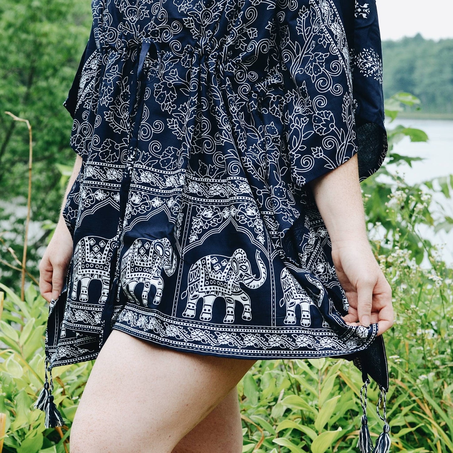 Close-up of detailing on Eloise Adjustable Elephant Kaftan