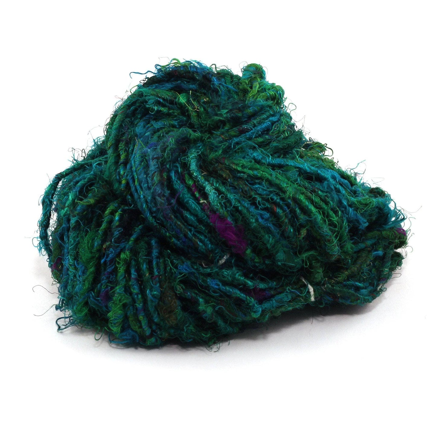 Recycled Silk Yarn close up in the shade irish hills (green)