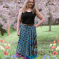 Darn Good Yarn: Special Edition Skirt: Wildflower Wonders The Original Sari Wrap Skirt, Clothing and Accessories