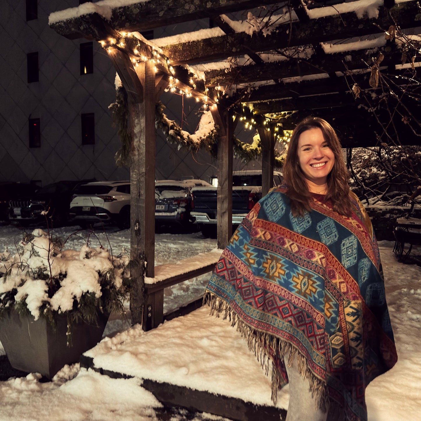 Darn Good Yarn: Nanda Hooded Poncho, Clothing and Accessories