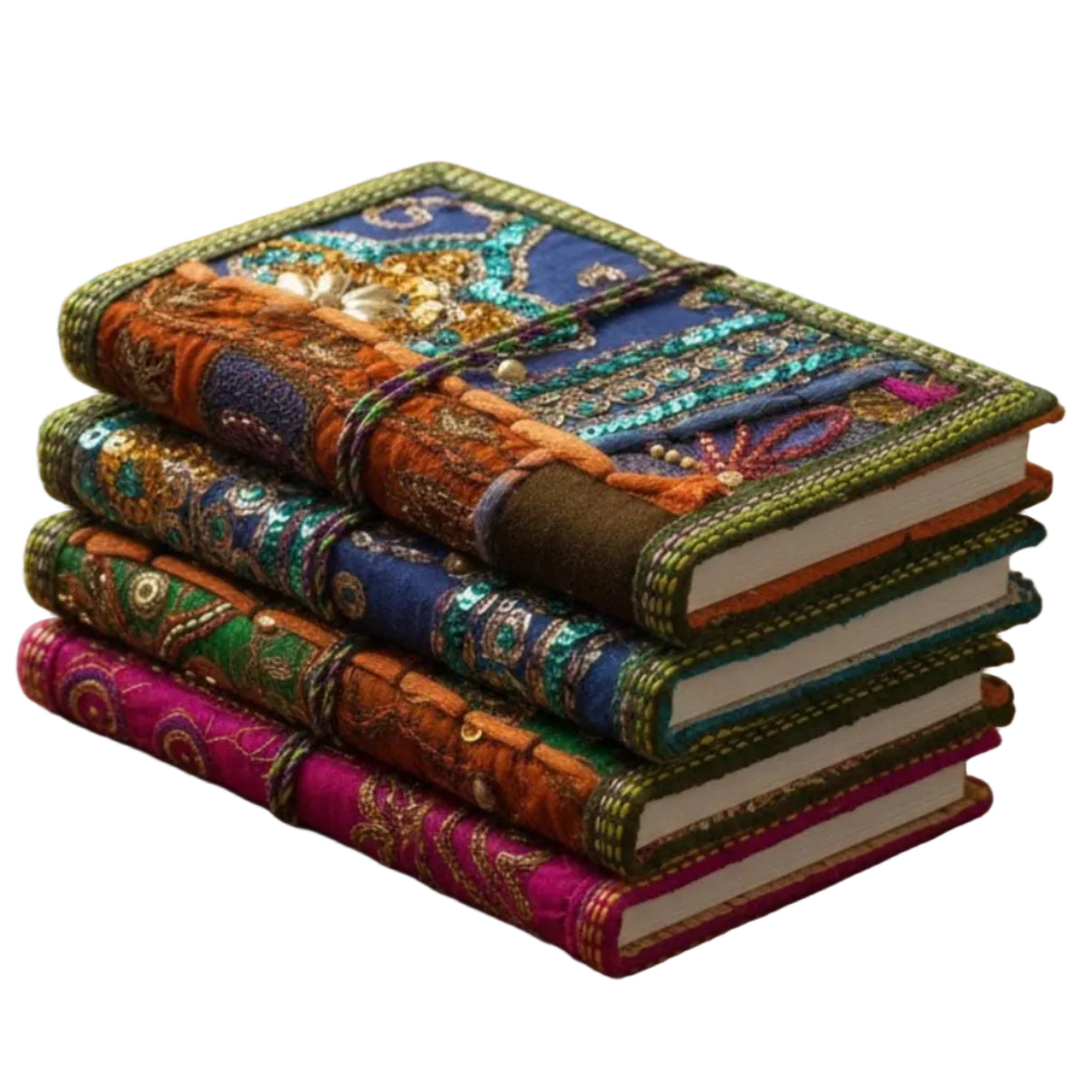 Darn Good Yarn: Handcrafted Sari Fabric Bound Notebook Journal, Home Decor