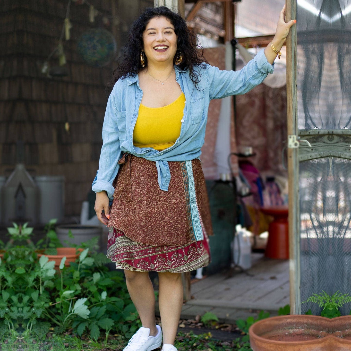 Knee-Length: "Mini" Sari Wrap Skirts - Darn Good Yarn