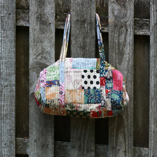 Darn Good Yarn: Patchwork Quilted Duffle Bag, Clothing and Accessories