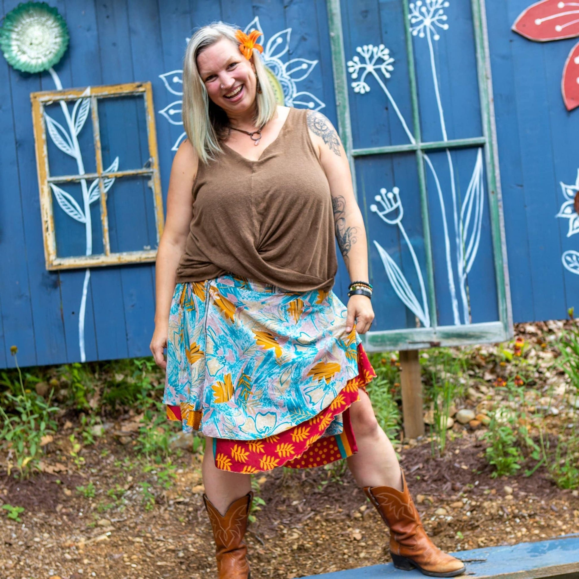Reversible Wrap Skirt from India - Darn Good Yarn