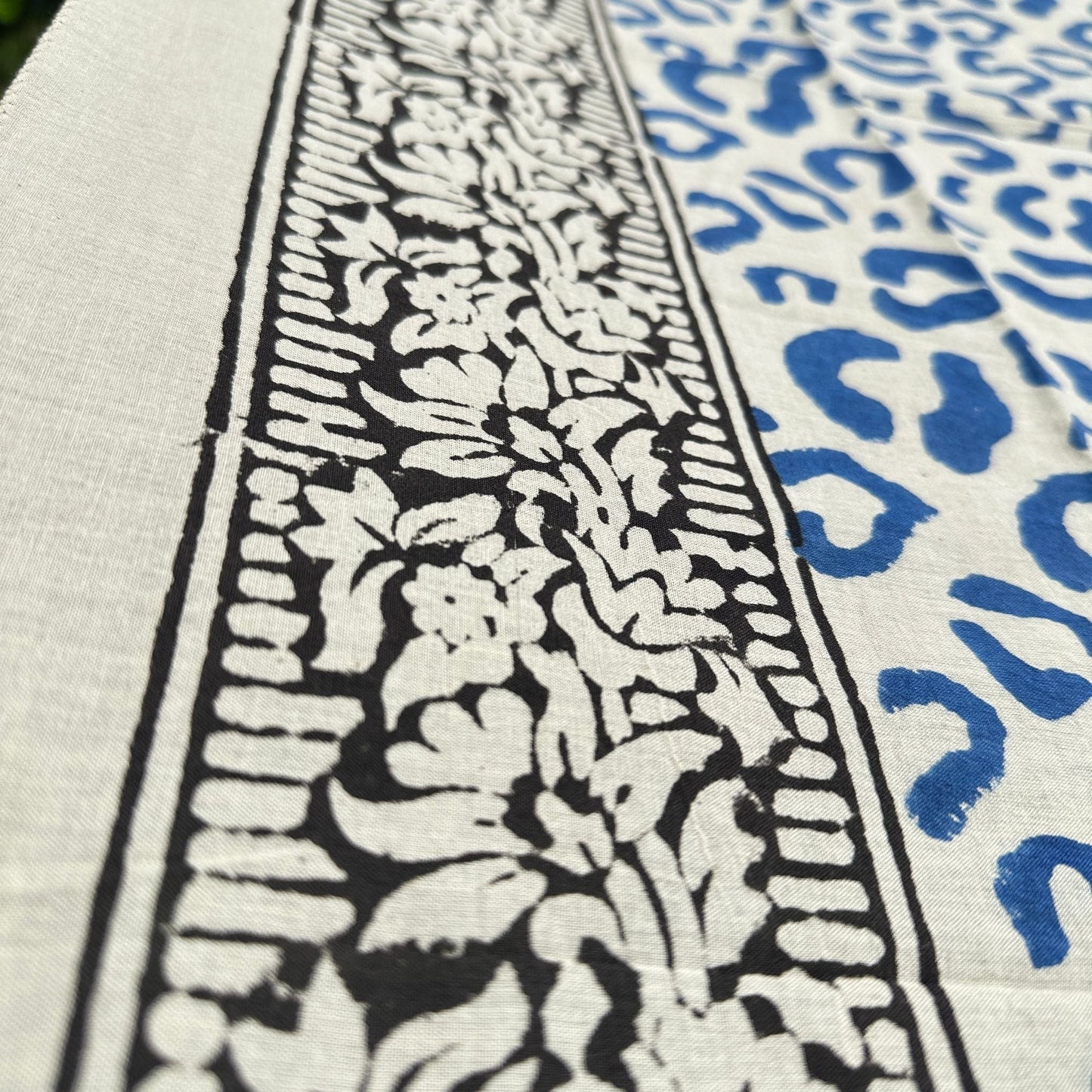 Darn Good Yarn: Wild Indigo Bloom – Hand Block Print Cotton Scarf, Oversized Boho Wrap & Lightweight Sarong, Clothing and Accessories