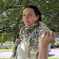Darn Good Yarn: Wild Indigo Bloom – Hand Block Print Cotton Scarf, Oversized Boho Wrap & Lightweight Sarong, Clothing and Accessories
