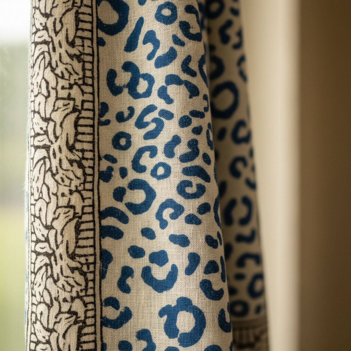 Darn Good Yarn: Wild Indigo Bloom – Hand Block Print Cotton Scarf, Oversized Boho Wrap & Lightweight Sarong, Clothing and Accessories
