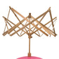A wooden yarn swift in an open position.