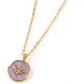 Lavender Bee Gold Pendant Necklace