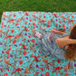 teal kantha blanket
