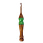 A wooden and resin crochet hooks.