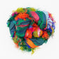 Recycled sari silk multicolored ribbon yarn tibet jewels.