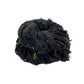  Recycled Silk Yarn close up in the color black with a white background