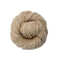 A skein of white/ undyed cotton yarn on a white background