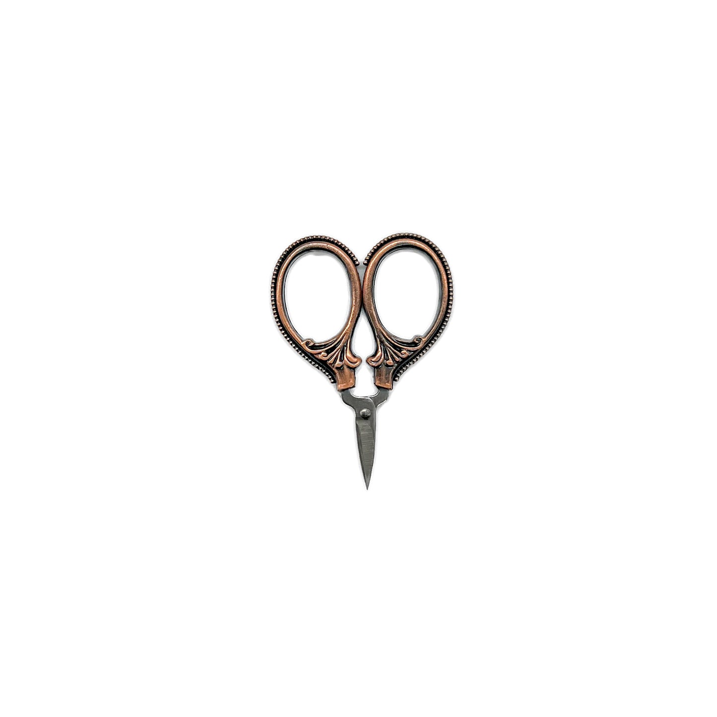A pair of 2.25 inch Antique Brass Crafting Scissors on a white background.