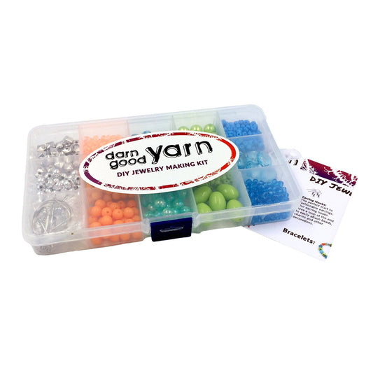 Jewelry Making Kit box with a jelwery making manual next to it in a white background