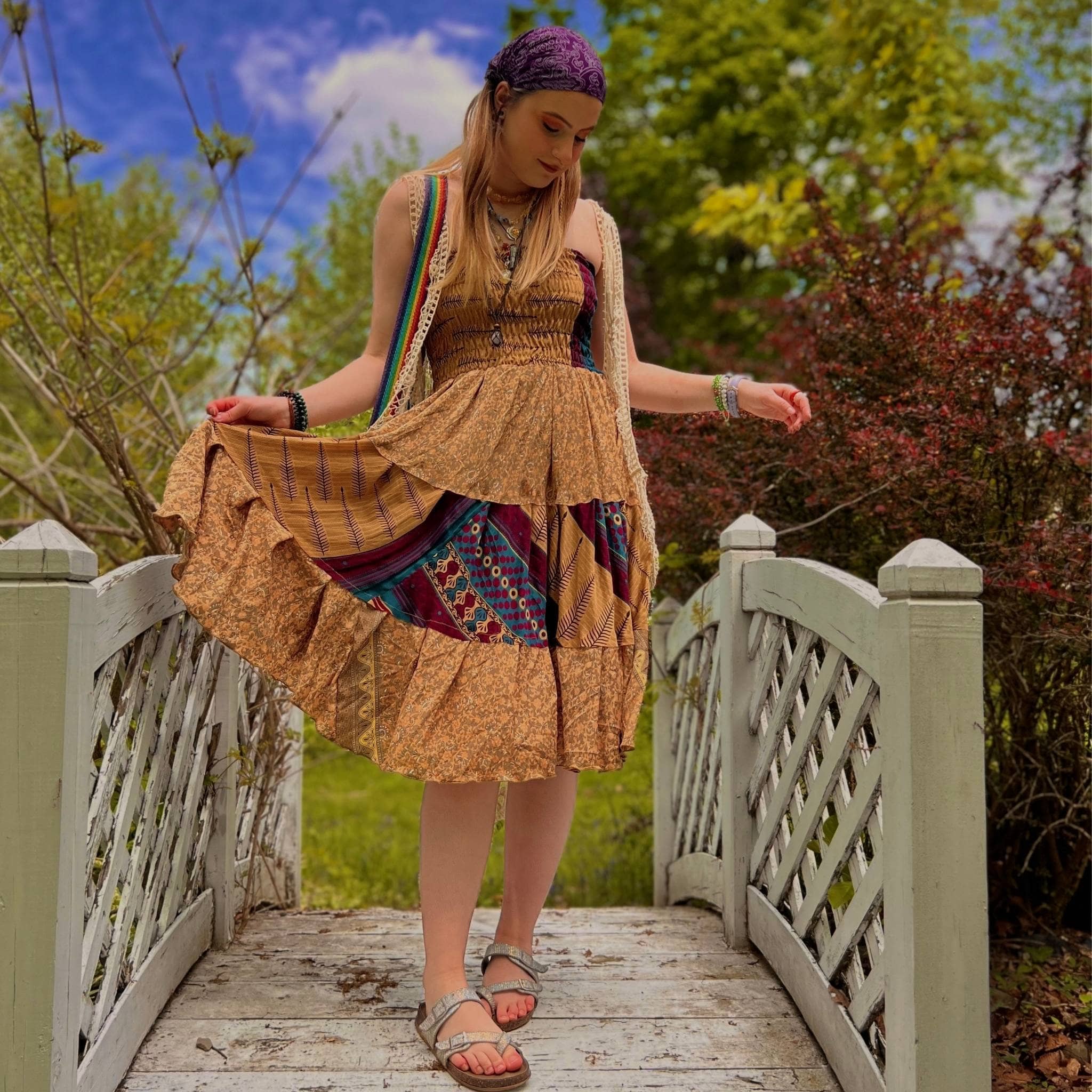 Sedona Patchwork Sari Dress  Darn Good Yarn Wholesale