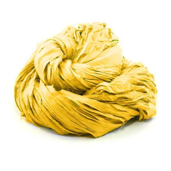 yarn cake in the color helium yellow with a white background
