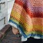 close up detail image of crochet herbal dyed sport weight recycled silk shawl kit