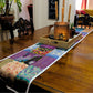 Darn Good Yarn Reclaimed Sari Silk Table Runner showcased as sustainable home decor