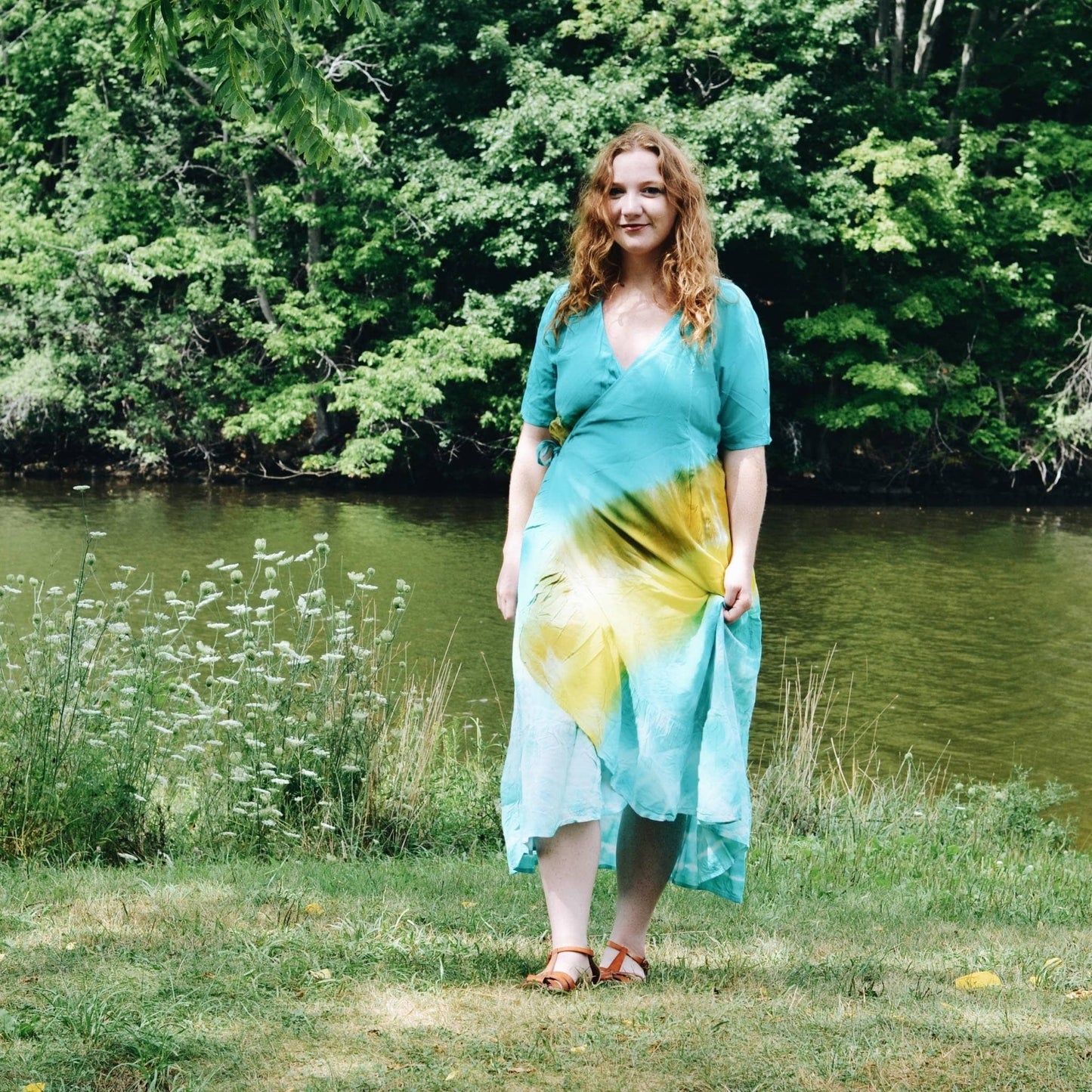 Tie Dye Wrap Dress